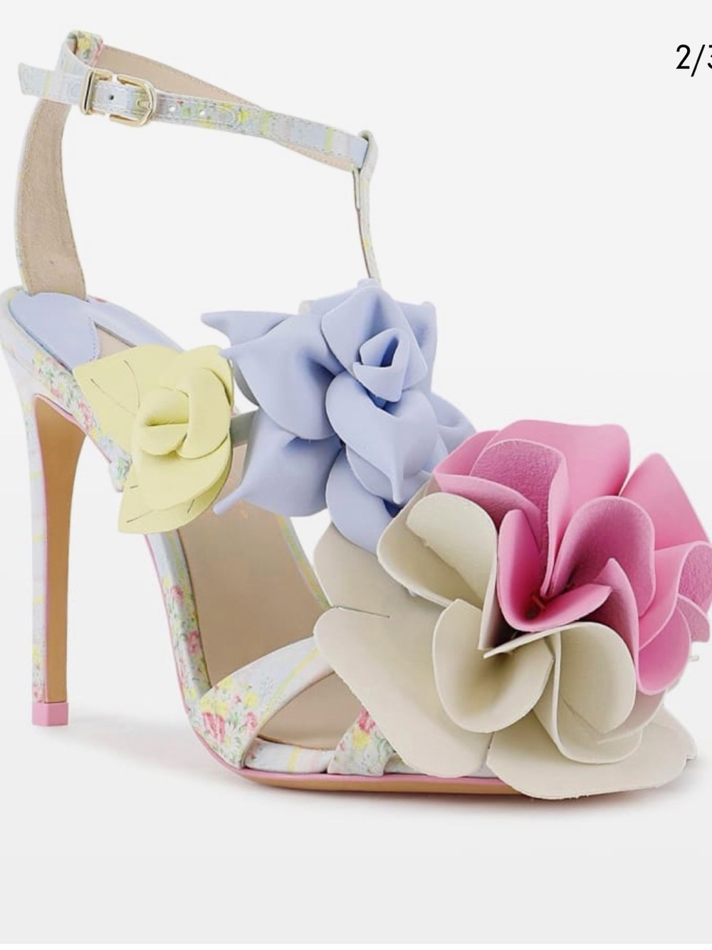 Sophia Webster x LoveShackFancy Pastel Floral Ankle-Strap Sandal - size 8 - Picture 2 of 6